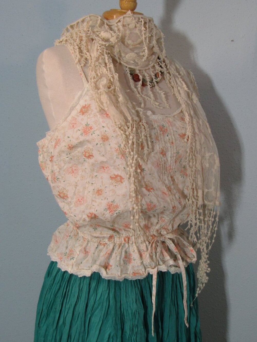 Sweet Peach and Teal Floral Camisole from Delicates